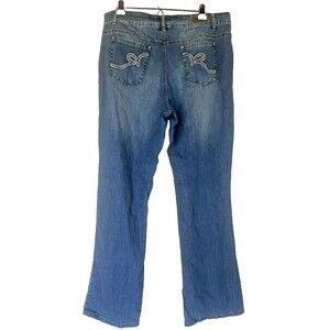 NWT Women's ROCAWEAR Roca Wear Med Wash Embroidered Denim Jeans -Plus Size 20W
